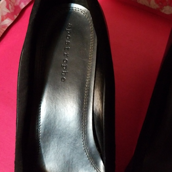 Black Leather Wedge Apostrophe 8.5M - Picture 7 of 7